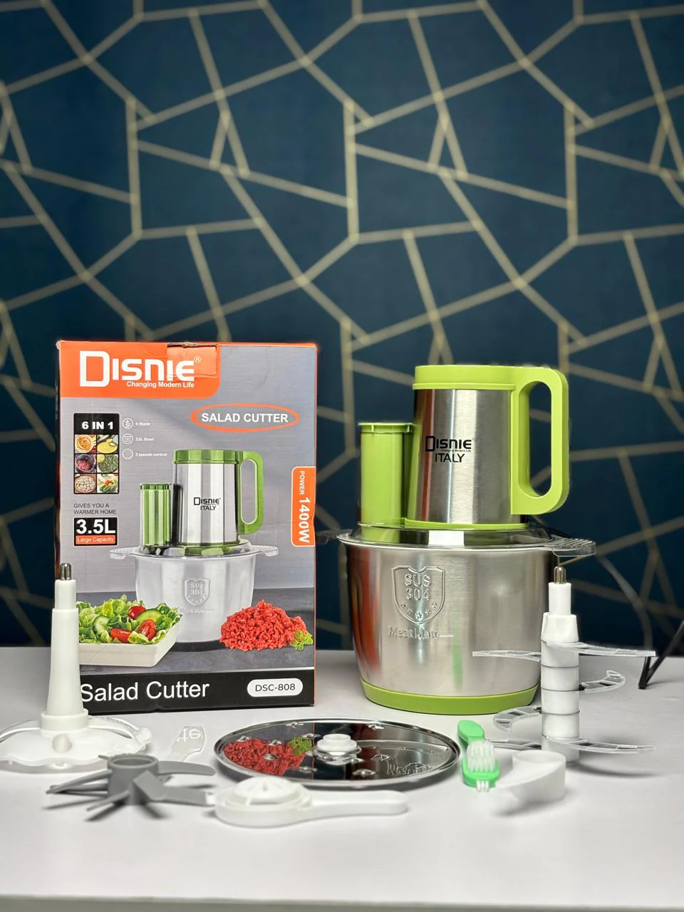 Disnie 6-in-1 DSC-808 Electric Salad Cutter And Food Chopper - Image 2